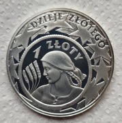 Moneta 10 zł 2004 r. Dzieje złotego, 1 zł 1924r plus folder