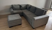 Sofa, kanapa, narożnik z funkcją spania + puff z pojemnikiem.