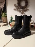 .US.Polo Assn. Botki Kobiece czarne skóra 37 kozaki