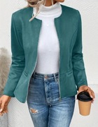 Kurtka na zamek Żakiet zielony oliwkowy wizytowy 44 plus size