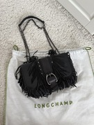 Limitowana torebka Longchamp Amazone z frędzlami skórzana