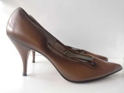 Kolekcjonerskie czółenka damskie brązowe cieniowane lata 60' vintage unikat