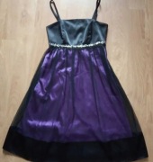 Sukienka rozkloszowana ramiączka 36 S fioletowa jak NOWA