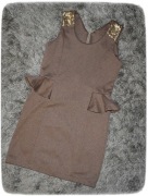 Sukienka baskinka z cekinami falbanki 140 Nowa