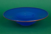 Płaska Miska barwione szkło niebieskie