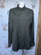 Koszula męska z długim rękawem oliwkowa