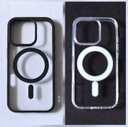 Etui/case klasyczne przezroczyste i czarne z MagSafe na iPhone'a 16 pro
