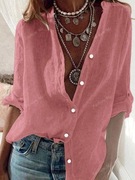 Bluza casualowa długi odwijany rękaw r. L cienka ze stójką