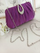 Fuksjowa kopertówka torebka - Plisowana