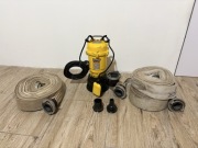 Pompa do wody szamba z rozdrabniaczem pływak 25000l/h 70m węża 2 cale