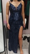 Pusia bis granatowa sukienka cekinowa na imprezę, przyjęcie ,wesele S kat