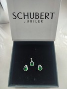 Schubert Jubiler zestaw biżuterii srebrnej kolczyki i wisiorek jak nowe 