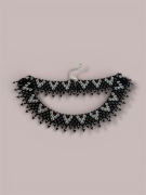 Ażurowy naszyjnik etno – łemkowska krywulka czarno-srebrna handmade