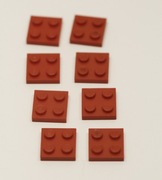 Lego płytka 2x2 3022 8szt. czerwona