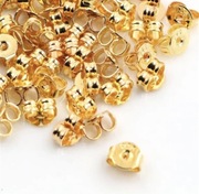 Zapięcia do kolczyków, zatyczki kolor złoty