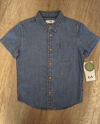 Jeansowa koszula z krótkim rękawkiem rozm. 122 nowa 