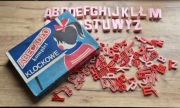 Abecadło klockowe PRL polskie literki Libella szkolne pomoc naukowa