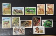 Zestaw znaczków Tanzania - fauna, ssaki kopytne, gady, pająk (34)
