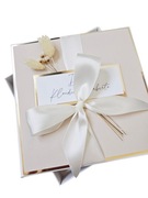 Kartka w pudełku ślub ślubna wesele boho beż beżowa suszone kwiaty