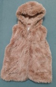Futrzana kamizelka z kapturem Zara Girls 140 cm (9-10 lat) beżowa