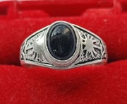 Pierścionek srebrny czarne oczko rozmiar 12