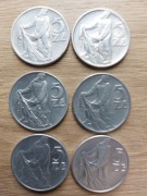 Polska 5 zł zestaw 1958-1974 rybak; 6 monet
