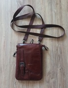 Hengwin skórzana torba męska na ramię, mała torba brązowa 