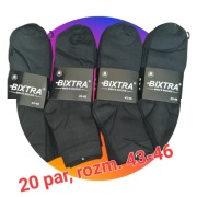20 par skarpety skarpetki męskie czarne, rozmiar 43-46 Bixtra Men's Socks