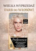 Loreal PREFERENCE Farba 9.2 Warsaw Bardzo Jasny Beżowo-Perłowy Blond