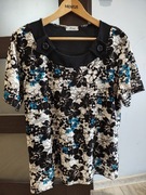 Bluzka damska z krótkim rękawem kwiaty Must r. 46 XXXL