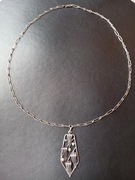 Srebrny wisior z łańcuszkiem duży,  PRL vintage 