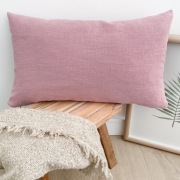 Poszewka na poduszkę boho różowa lniana 30x50