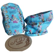 Komplet zestaw wiosenny bawełniany czapka komin nowość Piesek Bluey