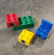 Lego Duplo klocki różne, z oczami do tworzenia figurek,  krzesełko 