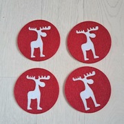 Nowe podkładki pod kubek świąteczne filcowe 4szt