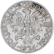 5 złotych Rybak 1974 r. - 2 szt.
