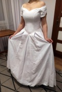 Sukienka ślubna vintage 36 wzrost 165 cm żorżeta 