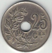 Belgia 25 centymów centimes 1922 E - 26 mm