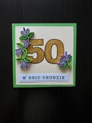 Kartka urodzinowa, ręcznie robiona, quilling