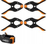 4 x NEO ŚCISK STOLARSKI SPRĘŻYNOWY KLIPS MODELARSKI 100 mm, Rozstaw 40 mm