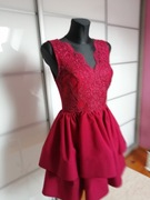 WYJĄTKOWA SUKIENKA ROZ. 38 BORDO PRODUKT POLSKI