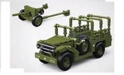 Samochód Dodge BEEF WC52 + M3 37MM AT GUN WW2 kompatybilne z Lego