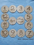 Drewniane tabliczki do zdjęć - Pierwszy rok życia