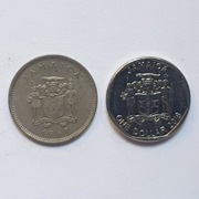 Monety, Jamajka 5 centów 1969 i 1 dolar 2018