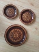 Talerze drewniane ozdobne wiszące 