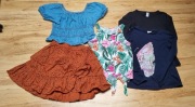 Letni zestaw ubranek dla dziewczynki h&m c&a, r 140- 152