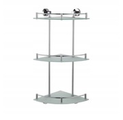 Półka łazienkowa Stella Classic narożna potrójna szkło matowe chrom 07. 873