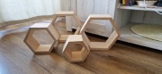 Drewniane półki geometryczne zestaw 4 sztuk dekoracja