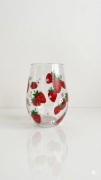 Ręcznie malowana szklanka w truskawki Falcon Art