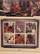 Gwinea Bissau 2010 Mi 4773-7 arkusz  koty  idealna pozycja